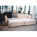 Narożnik LUSH obły z funkcją spania i pojemnikiem na pościel duży