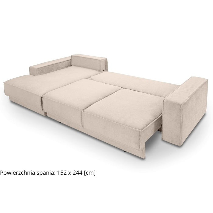 MONACCO corner sofa with sleeping function and bedding container