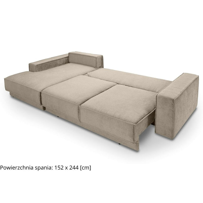 MONACCO corner sofa with sleeping function and bedding container