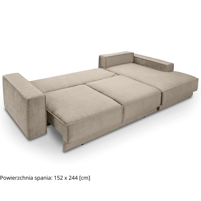 MONACCO corner sofa with sleeping function and bedding container