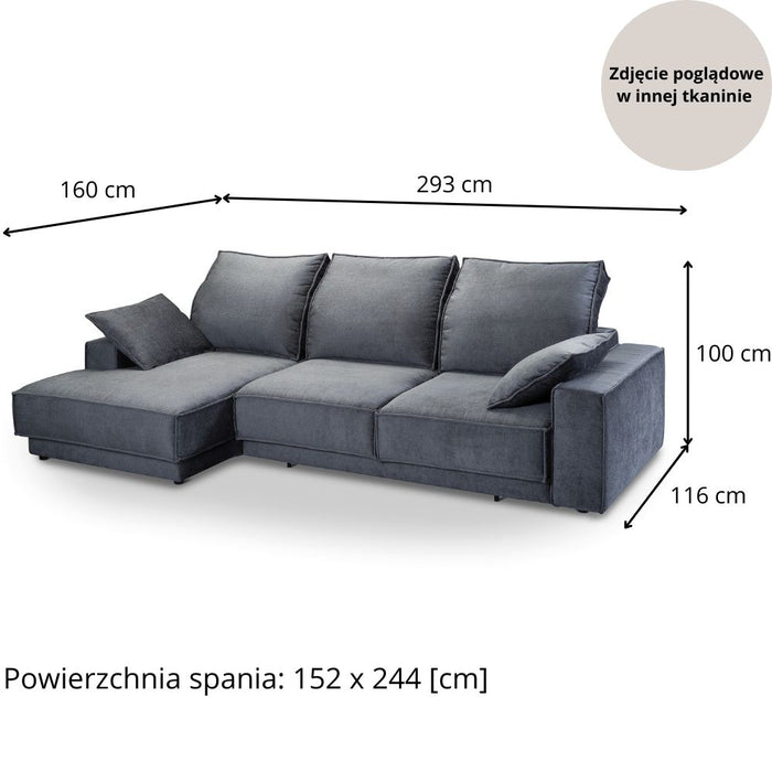 MONACCO corner sofa with sleeping function and bedding container