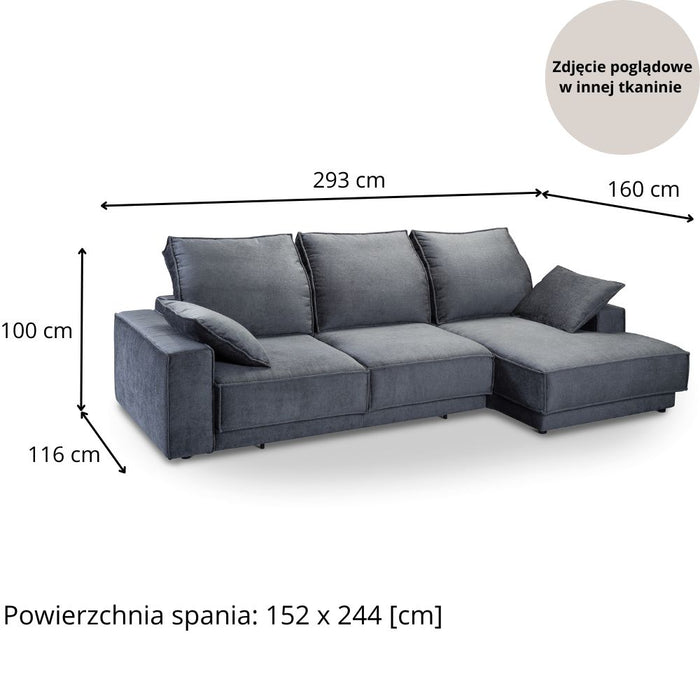 MONACCO corner sofa with sleeping function and bedding container