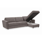 OLBIA Corner Sofa Bed for Everyday Sleeping with PRO Italian Sofa Bed Mechanism, 120 cm Mattress, Bedding Storage Compartment and Two Headrests