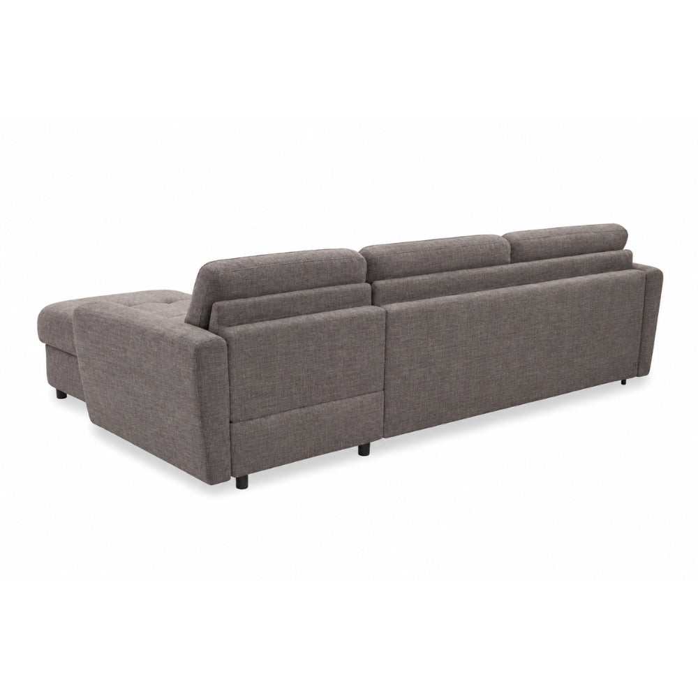 OLBIA Corner Sofa Bed for Everyday Sleeping with PRO Italian Sofa Bed Mechanism, 120 cm Mattress, Bedding Storage Compartment and Two Headrests