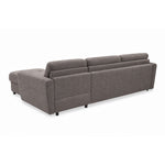 OLBIA Corner Sofa Bed for Everyday Sleeping with PRO Italian Sofa Bed Mechanism, 120 cm Mattress, Bedding Storage Compartment and Two Headrests