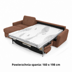 DOLLY corner sofa with daily sleeping function, Italian frame, 160 cm mattress and bedding container