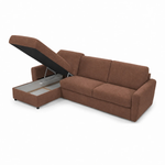 DOLLY corner sofa with daily sleeping function, Italian frame, 160 cm mattress and bedding container