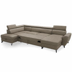 DUE U-shaped extendable corner sofa with adjustable headrests and two containers