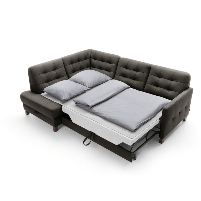 Narożnik ELIO z otomaną, funkcją spania i pojemnikiem na pościel