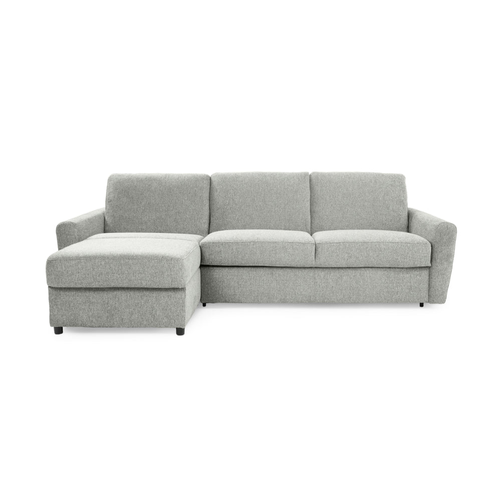 Narożnik DOLLY z funkcją spania codziennego stelaż włoski z materacem 140 cm i pojemnikiem na pościel lewostronny