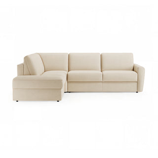 Narożnik DOLLY z otomaną funkcja spania codziennego stelaż włoski z materacem 140 cm i pojemnikiem na pościel