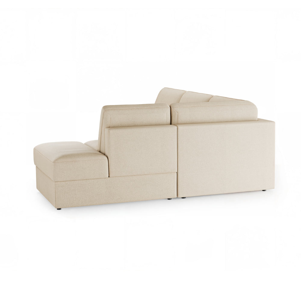 Narożnik DOLLY z otomaną funkcja spania codziennego stelaż włoski z materacem 140 cm i pojemnikiem na pościel