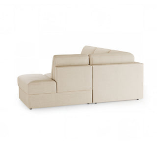 Narożnik DOLLY z otomaną funkcja spania codziennego stelaż włoski z materacem 140 cm i pojemnikiem na pościel