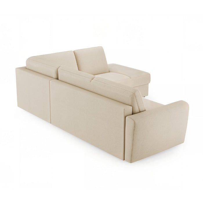 Narożnik DOLLY z otomaną funkcja spania codziennego stelaż włoski z materacem 140 cm i pojemnikiem na pościel