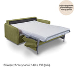 NUNO 2-seater sofa with daily sleeping function, Italian frame, 120 cm mattress and storage box
