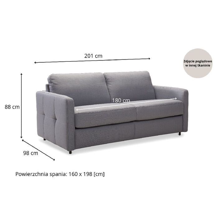 JANA sofa with daily sleeping function on an Italian PRO frame with a 120 cm mattress 