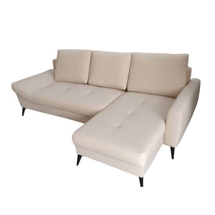 Narożnik RANDAL z funkcją spania i pojemnikiem na pościel na wysokich nóżkach