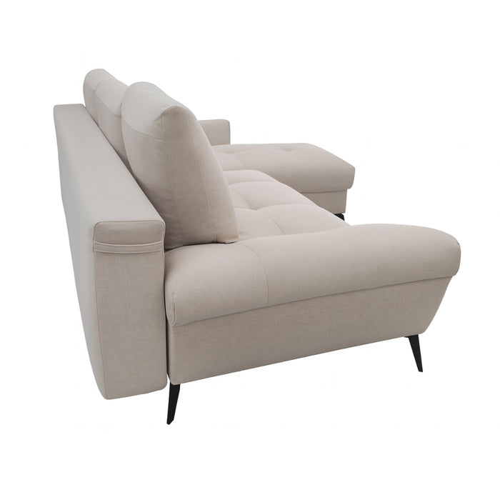 Narożnik RANDAL z funkcją spania i pojemnikiem na pościel na wysokich nóżkach