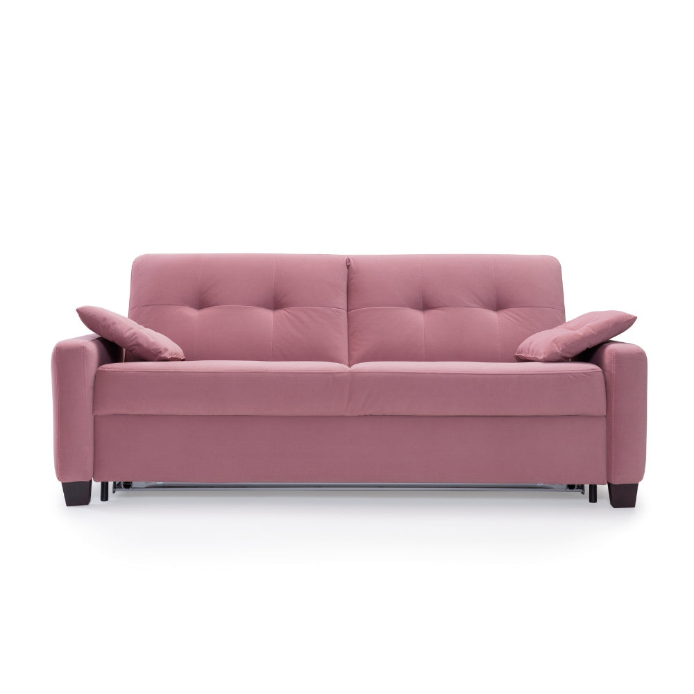 Sofa AURA 2,5 osobowa z funkcją spania codziennego stelaż włoski z materacem 140 cm z pojemnikiem na drewnianych nóżkach