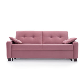 Sofa AURA 2,5 osobowa z funkcją spania codziennego stelaż włoski z materacem 140 cm z pojemnikiem na drewnianych nóżkach