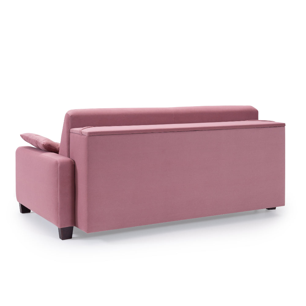 Sofa AURA 2,5 osobowa z funkcją spania codziennego stelaż włoski z materacem 140 cm z pojemnikiem na drewnianych nóżkach