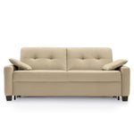 Sofa AURA 3 osobowa z funkcją spania codziennego stelaż włoski z materacem 160 cm z pojemnikiem na drewnianych nóżkach