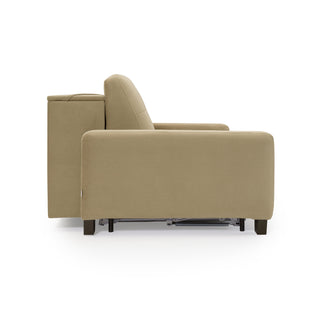 Sofa AURA 3 osobowa z funkcją spania codziennego stelaż włoski z materacem 160 cm z pojemnikiem na drewnianych nóżkach