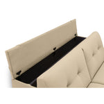 Sofa AURA 3 osobowa z funkcją spania codziennego stelaż włoski z materacem 160 cm z pojemnikiem na drewnianych nóżkach