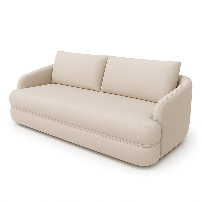 Sofa LUSH obła rozkładana z pojemnikiem na pościel