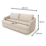 Sofa Lush obła rozkładana z pojemnikiem na pościel