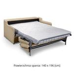 SOL 2.5 seater sofa with sleeping function Italian frame with a 140 cm mattress