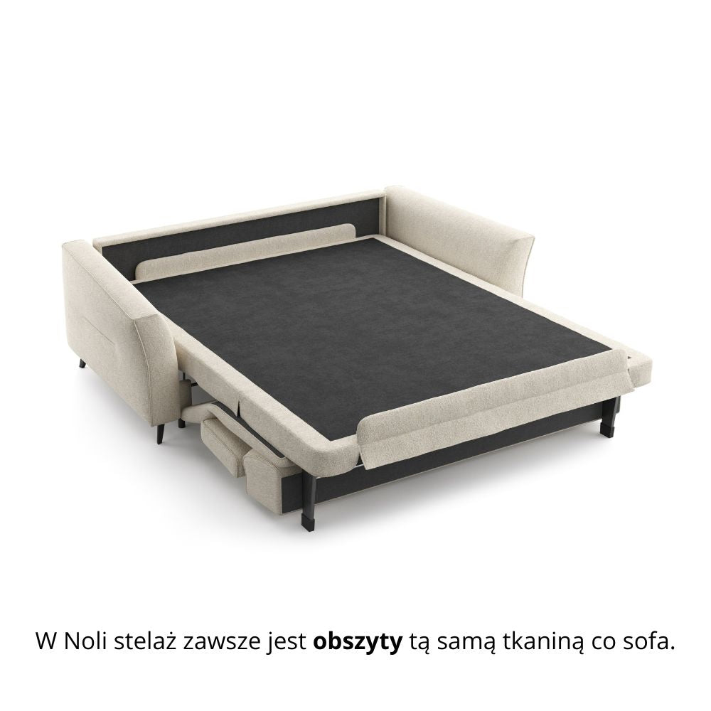 Sofa NOLA 3 osobowa z funkcją spania codziennego stelaż włoski z materacem 160 cm