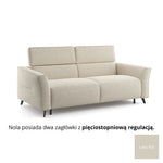 Sofa NOLA 3 osobowa z funkcją spania codziennego stelaż włoski z materacem 160 cm