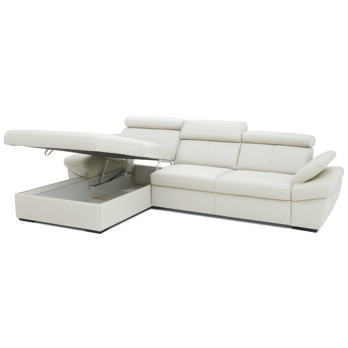 Narożnik SALERNO rozkładany z pojemnikiem i ruchomymi zagłówkami