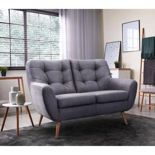 Sofa NORDI 2-osobowa pikowana na drewnianych nóżkach