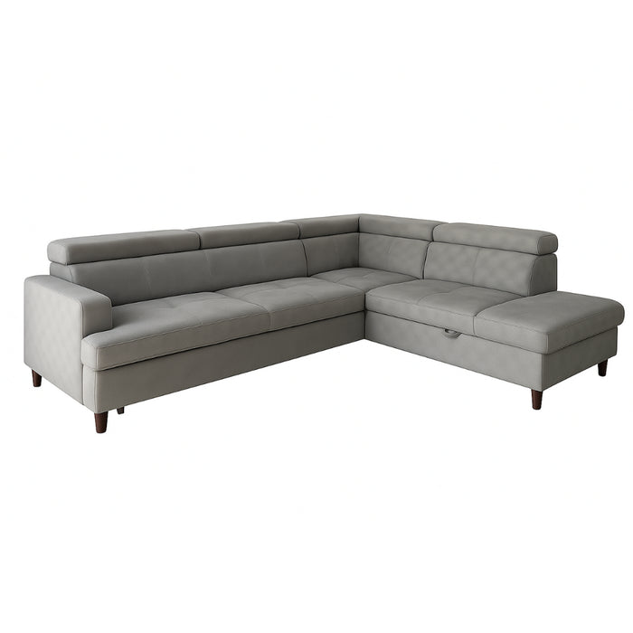 SISTO corner sofa bed with storage and movable headrests 