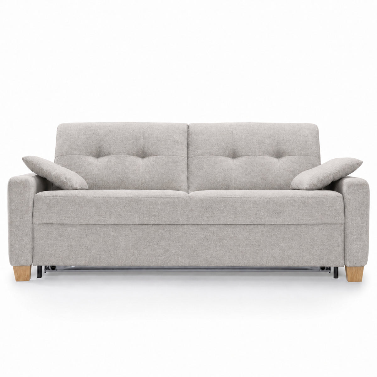 AURA 3-seater sofa with daily sleeping function, Italian frame, 160 cm mattress with container, on wooden legs