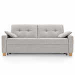 AURA 3-seater sofa with daily sleeping function, Italian frame, 160 cm mattress with container, on wooden legs