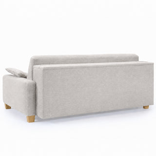 Sofa AURA 3 osobowa z funkcją spania codziennego stelaż włoski z materacem 160 cm z pojemnikiem na drewnianych nóżkach