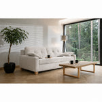 AURA 3-seater sofa with daily sleeping function, Italian frame, 160 cm mattress with container, on wooden legs