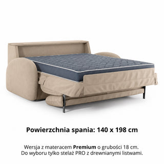 BELLA 3-seater sofa with sleeping function, Italian frame, 160 cm mattress and storage box 