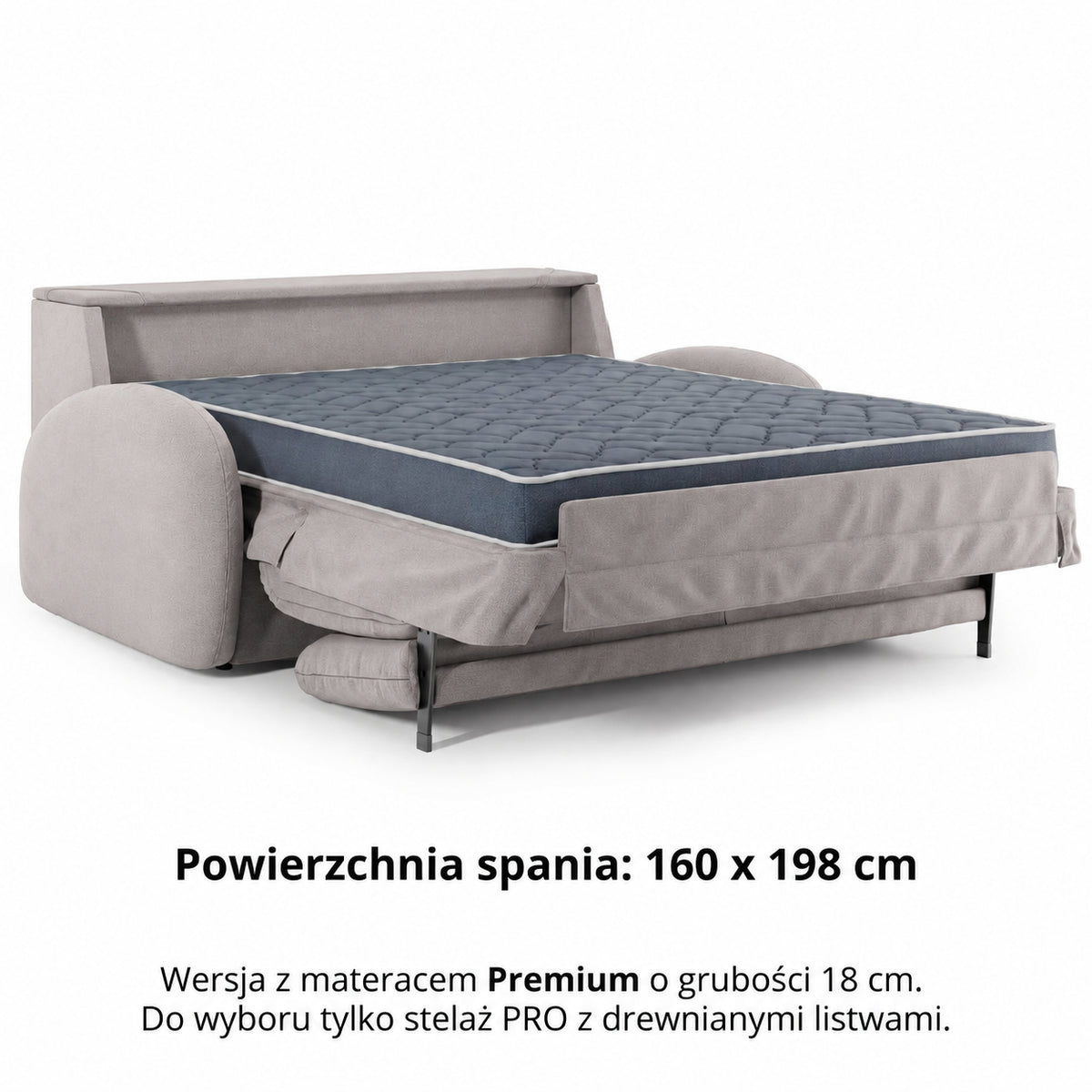 BELLA 3-seater sofa with sleeping function, Italian frame, 160 cm mattress and storage box 