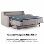 BELLA 3-seater sofa with sleeping function, Italian frame, 160 cm mattress and storage box 