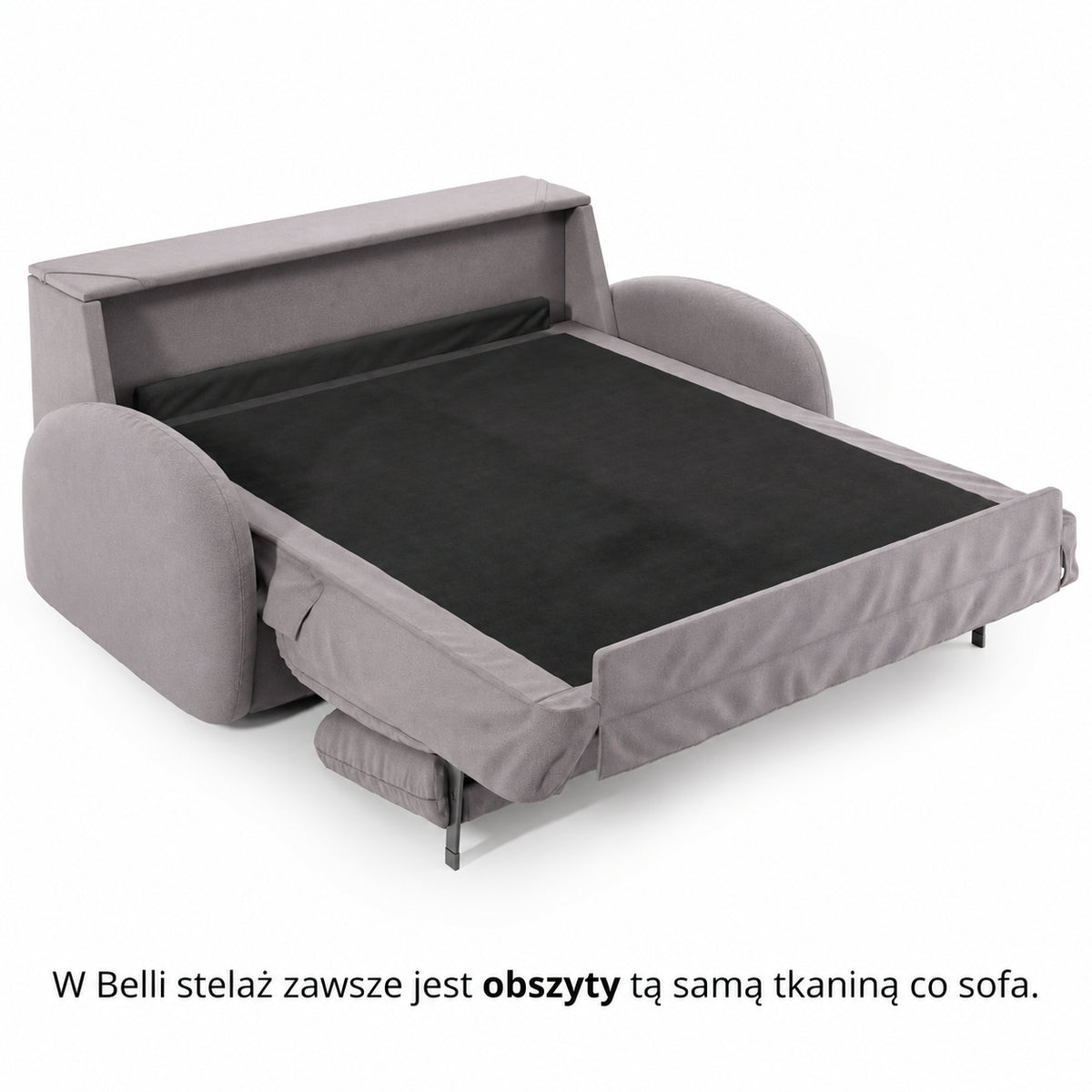 BELLA 3-seater sofa with sleeping function, Italian frame, 160 cm mattress and storage box 