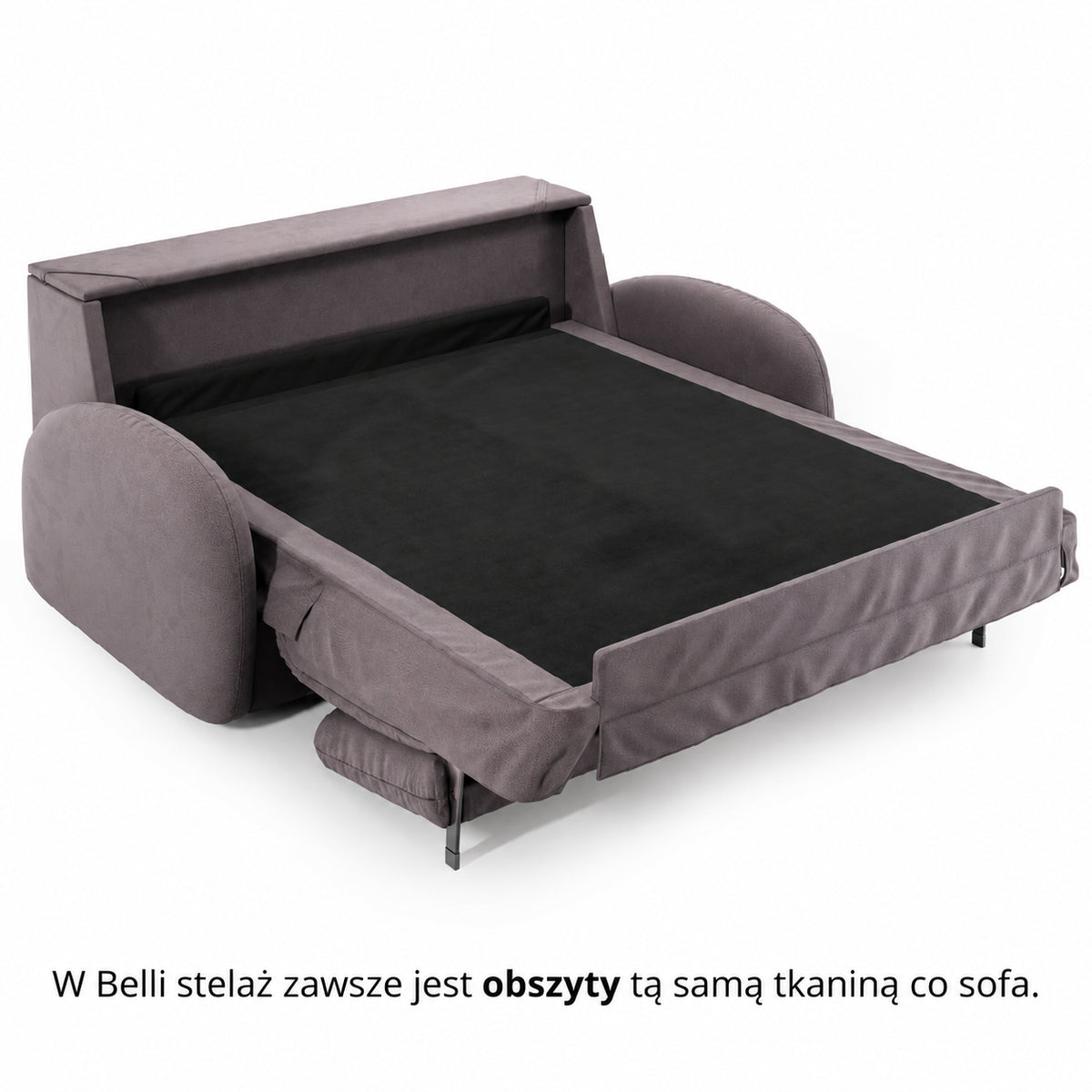 BELLA 3-seater sofa with sleeping function, Italian frame, 160 cm mattress and storage box 