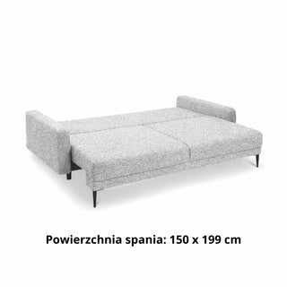 Sofa BERGEN rozkładana z pojemnikiem na metalowych nóżkach