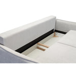 BJORK sofa bed with storage on metal legs