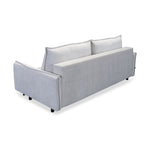 BJORK sofa bed with storage on metal legs