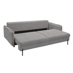 BJORK sofa bed with storage on metal legs