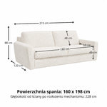 DOLLY 3-seater sofa with sleeping function, Italian frame, 160 cm mattress and container